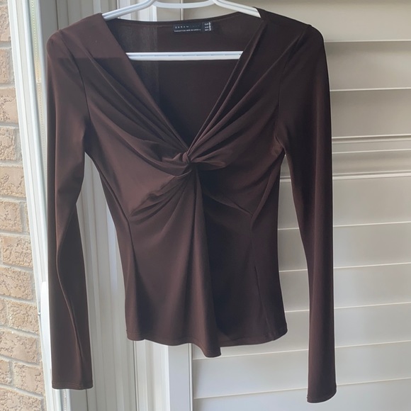 ZARA WOMEN'S  KNOTTED FRONT TOP  SZ M - Picture 6 of 6